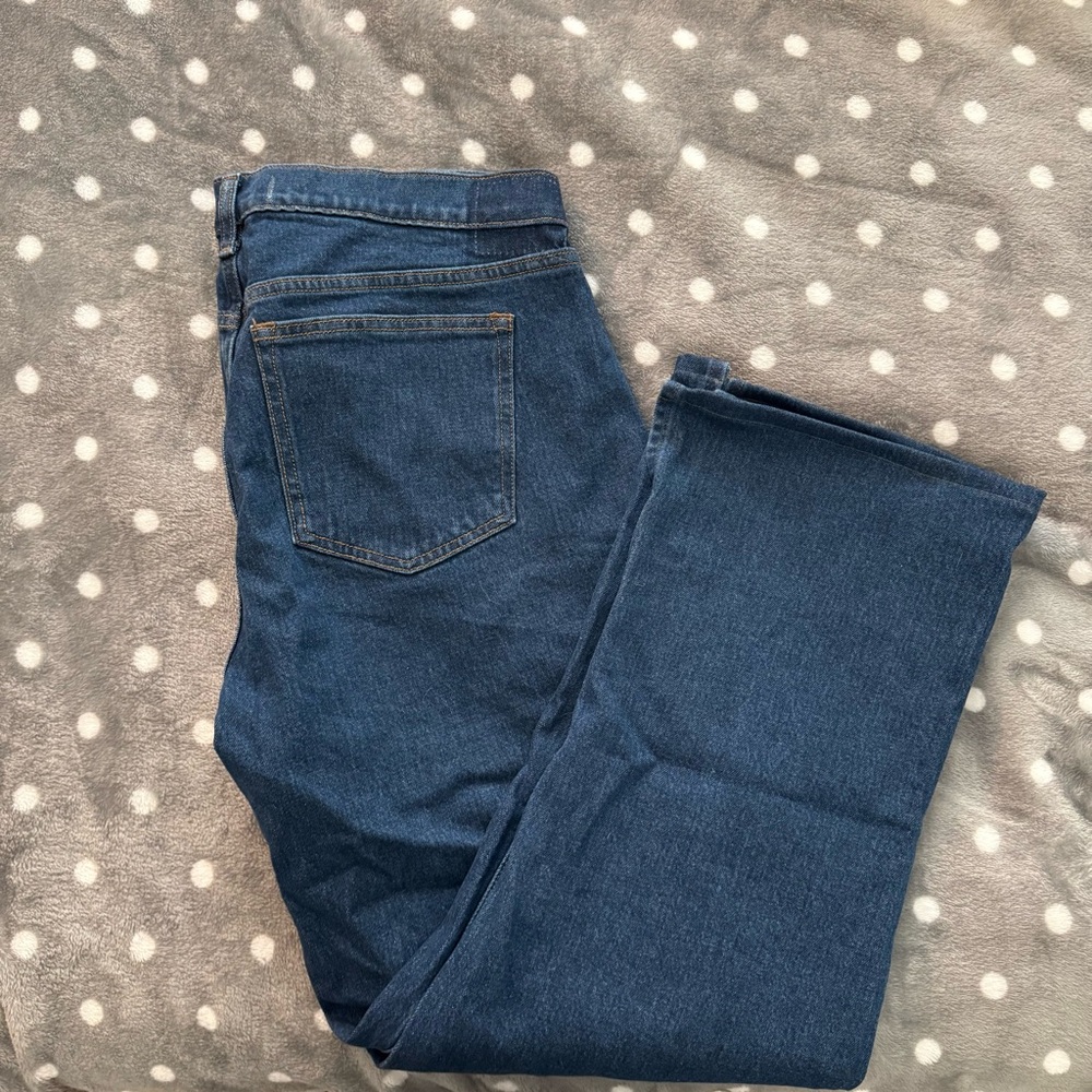 Abercrombie & Fitch Women's Dark Blue Straight-Leg Jeans